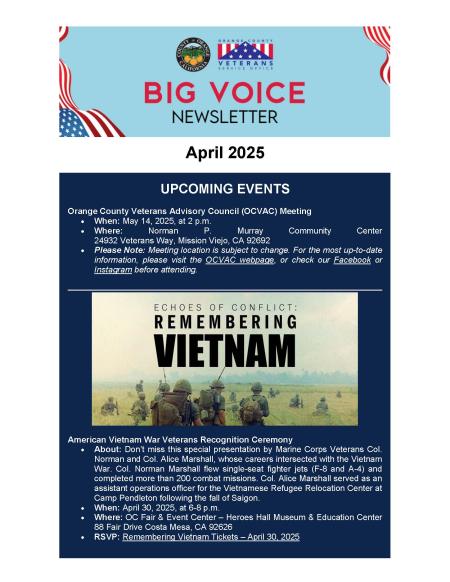 Big Voice Newsletter - Apr 2025pg1